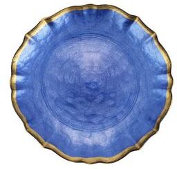 viva by VIETRI Baroque Glass Cobalt Cocktail Plate