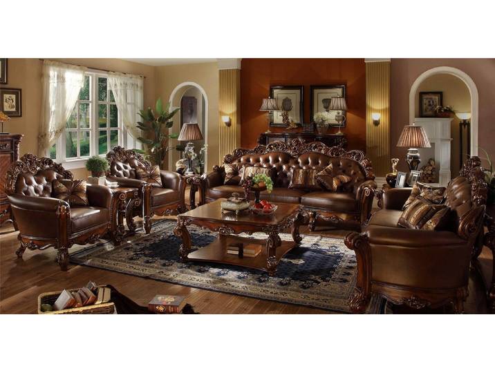 Xlmoebel Polstergarnitur Sofaset 3+2 im Chesterfield Design aus Leder, 2-teilig, (Polstergarnitur, 2-tlg., Sofaset 3+2), Made in Europa