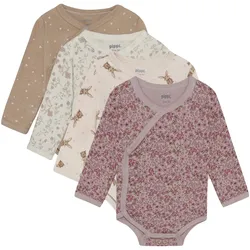 Pippi 4er-Pack Wickelbody langarm, rosa | mehrfarbig, 50