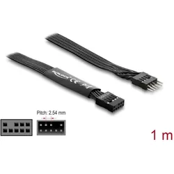 DELOCK HD Audio Flachbandkabel 9Pin Pfostenst > Bu 1m schw.