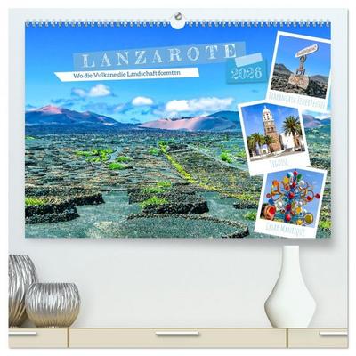 Lanzarote - Wo die Vulkane die Landschaft formten (hochwertiger Premium Wandkalender 2026 DIN A2 quer), Kunstdruck in Hochglanz