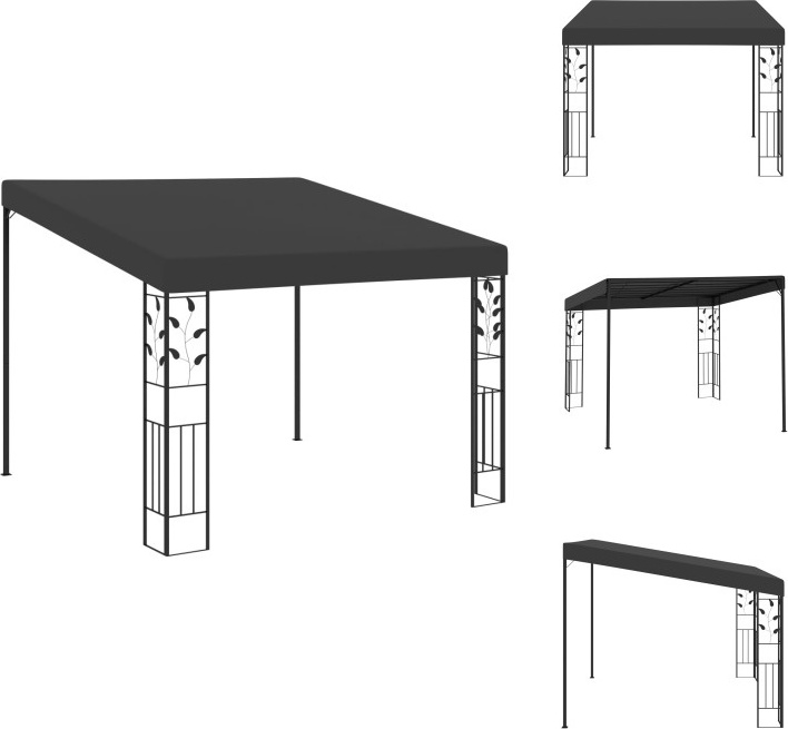 vidaXL Wand-Pavillon 3x3x2,5 m Anthrazit - Pavillons & Partyzelte