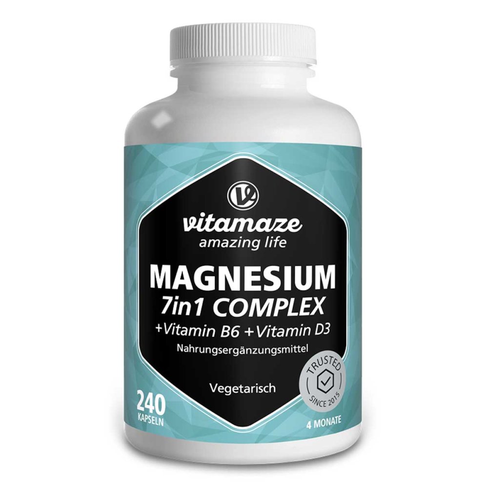 Vitamaze GmbH Magnesium Komplex 400mg 7 Formen + B6 + D3 Kapseln 20514356