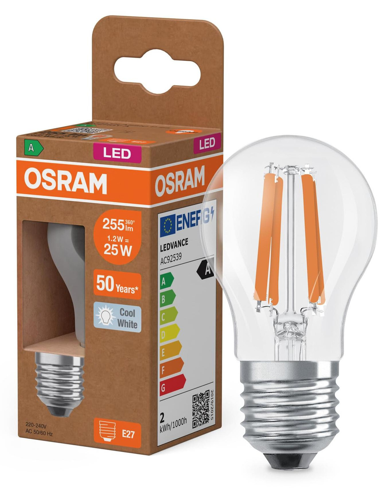 Osram LED lamp P45 bolvormig E27 neutraal wit 4000K 1,2W
