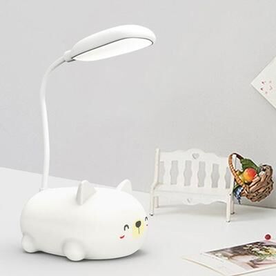 United Cartoon Cat LED Desk Lamp USB Rechargeable Eye Protection Reading Lamp white