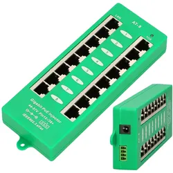 Extralink ACTIVE POE INJECTOR 8 PORT GIGABIT 802.3AT/AF MODE A - - 8-Port Gigabit Ethernet (802.3af (PoE), 802.3at (PoE+)), PoE Injector