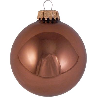 Weihnachtsbaumkugel KREBS GLAS LAUSCHA "CBK70416, Weihnachtsdeko, Christbaumschmuck, Christbaumkugeln Glas", braun, Ø:7cm, Glas, Weihnachtsbaumkugeln, Weihnachtsbaumkugeln