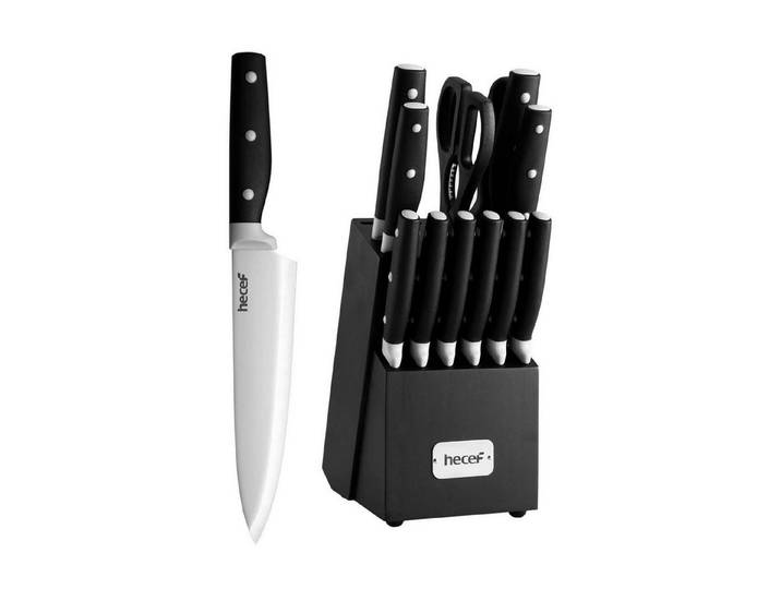 LuxusKollektion Messer-Set Messerblock Set 14-TLG Profi mit Holzblock & Zubehör