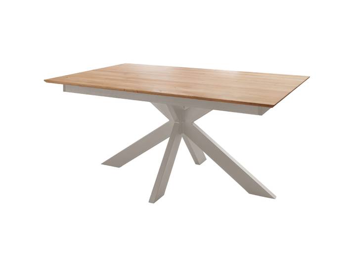 Tisch Brescia Wildeiche massiv geölt perlweiss Massivholz B 100 T 200 cm