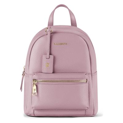 Rucksack LAZAROTTI "Bologna Leather City Rucksack Leder 27 cm", Damen, Gr. B/H/T: 12cm x 27cm x 12cm, rosa, Rucksäcke Rucksack