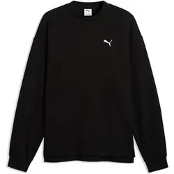 Puma Herren Freizeit / Mode Sommer GJ Sweatshirts Sweatshirts lg.Arm He/Uni ESS ELEVATED Relaxed Material Crew, Größe 3XL in Schwarz Schwarz