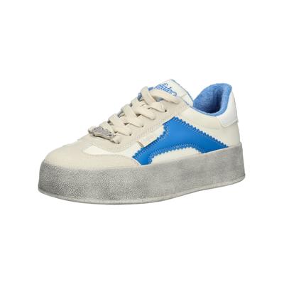 Sneaker BUFFALO "Buffalo Sneaker Lederimitat", Damen, Gr. 40, weiß (weiß, blau), Lederimitat, Schuhe Sneaker