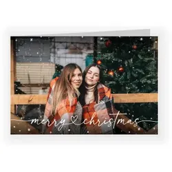 Weihnachtskarte: Herzliche Weihnachtsgrüße mit Foto