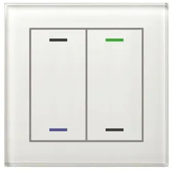 MDT MDTtechno. Glastaster II Light 2-fach RGBW, wei BE-GTL2TW.01, Schalter + Taster, Weiss