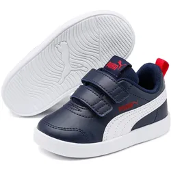 PUMA Courtflex V2 Baby-Sneaker mit Klettverschluss 01 - peacoat/high risk red 26