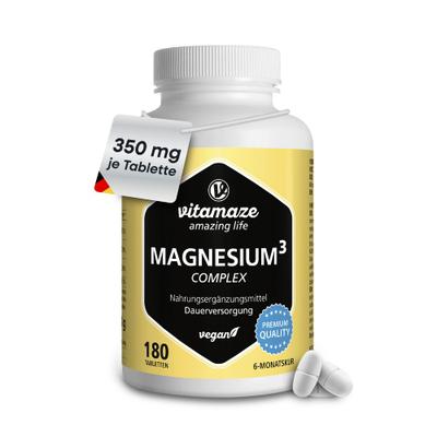 Magnesium 350 mg Komplex Citrat/Oxid/Carbon.vegan 180 St Tabletten