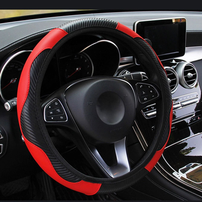 Black Steering Wheel Cover, Leather Car Accessories, Anti Slip For Safe Driving Black Steering Wheel Cover, Leather Car Accessories, Anti Slip For Safe Driving