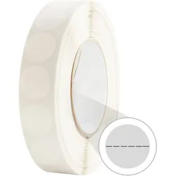 Klebepunkte, einseitig stark haftend, mittig perforiert, 20 mm, transparent, 5000 Stück
