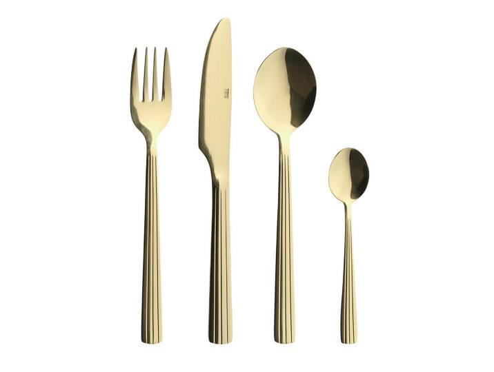 Aida Besteck-Set, Goldfarben, Metall, 24-teilig, 35x5x24 cm, Besteck, Besteck-Sets