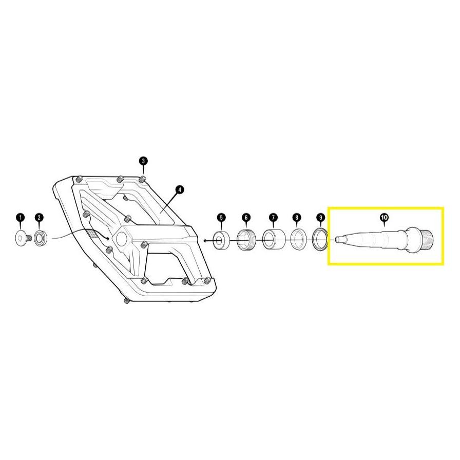 Crankbrothers Pedal Spindle Achse, Stamp V2, rechts, Level 2+3 (40083611)