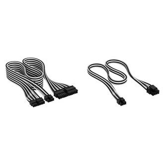 Corsair Premium Individually Sleeved DC Cable Starter Kit, Type 5 (Generation 5), BLACK/WHITE (CP-8920290)