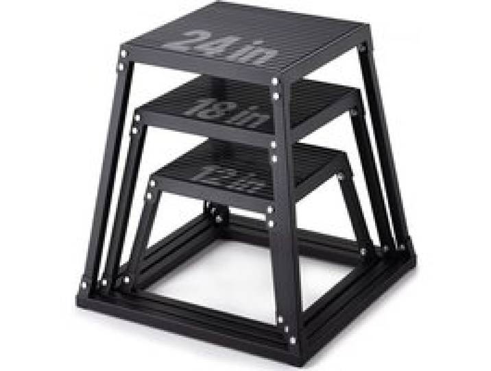 VEVOR Boîte de Pliométrie 3PCs 305/458/609 mm de Haut Plateforme Pliométrique Charge 227 kg Boîte à Saut Musculation Fitness Crossfit pour Entraînement Pliométrique Pompes Squats Gym Domicile Noir