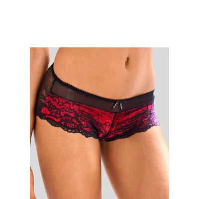 Panty JETTE "als Dessous-Set kombinierbar", Damen, Gr. 44/46, rot (rot, schwarz), Obermaterial: 90% Polyamid, 10% Elasthan, Unterhosen Panty, aus Spitze, sexy Dessous, sexy Unterwäsche, Reizwäsche Damen