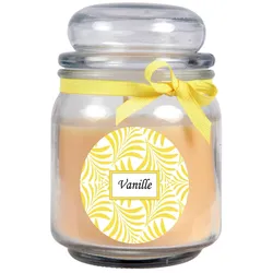 HS Candle Duftkerze im Glas - Duft-Schriftzug Bonbon mittel - 13cm x Ø9 cm - Vanille