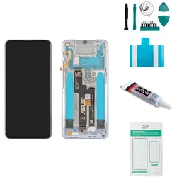 Asus Zenfone 6 ZS630KL Display (mit Rahmen) silber - Set
