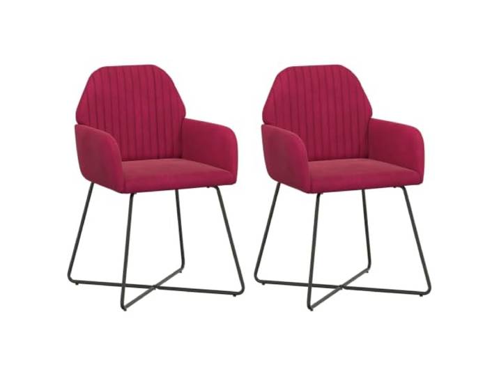 Xhnifbn Esszimmerstühle 2er Set Samt Polsterstuhl Weinrot 55x50x84 cm Weicher Samtbezug und stabiles Metallgestell sorgen für Komfort im Esszimmer oder Wohnbereich, ideal für gemütliche Abende.
