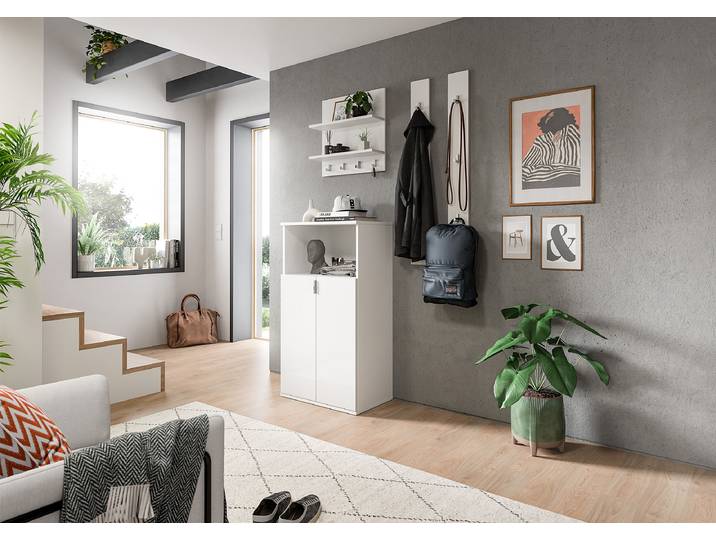 Porte-manteaux mural 52 x 52 x 15cm Blanc