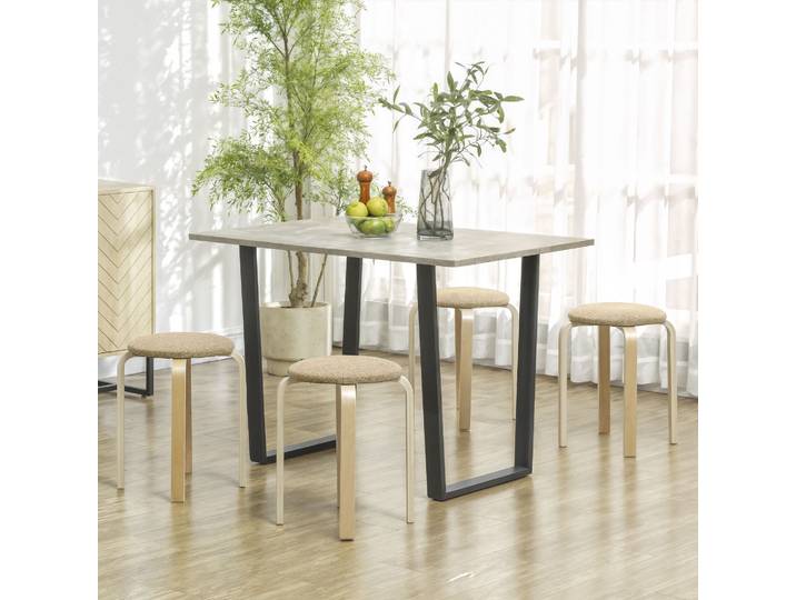 HOMCOM Tabourets Modernes Empilables Ronds Sans Dossier Kaki x4