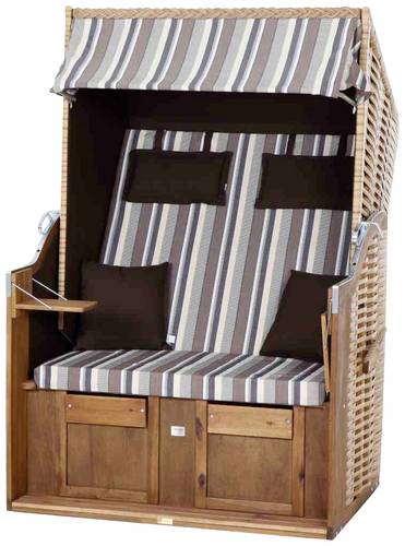 Trendy by deVries 2563274120AF Strandkorb Trend 10+, Stoff 741 PE natur, Akazie FSC 100%
