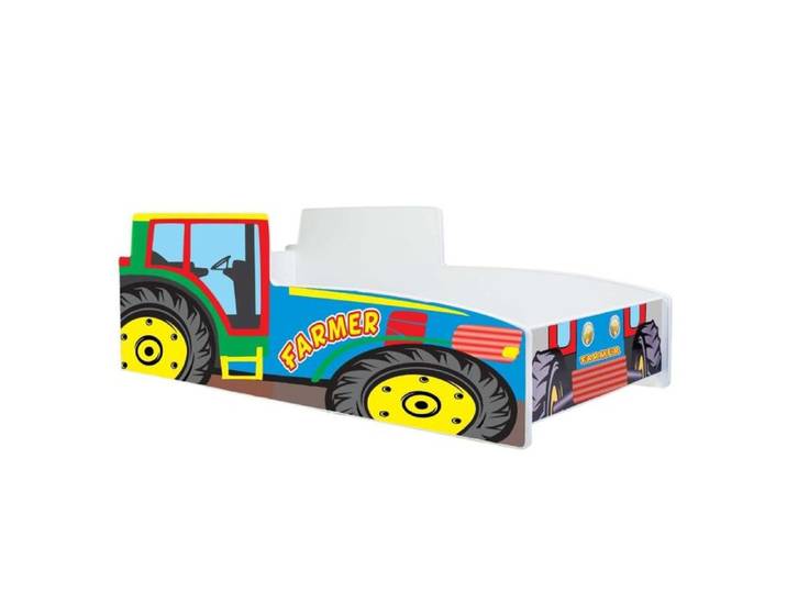 Lit enfant tracteur - coloré 140x70 - 1001JOUETS - Jaune - Panneau bois stratifié