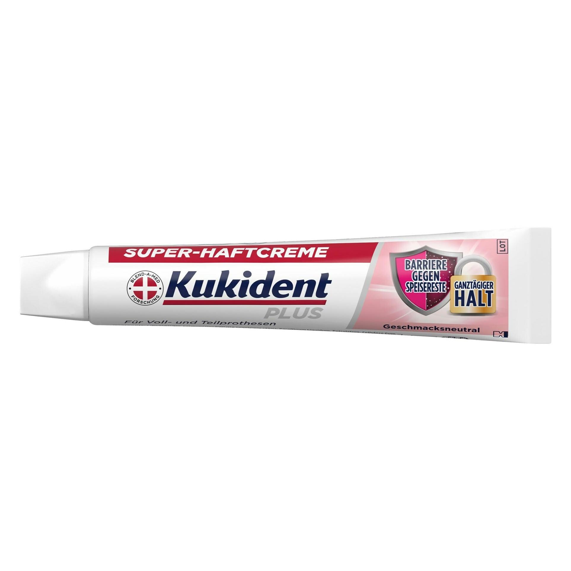 Kukident Plus Barriere gegen Speisereste Geschmacksneutral 40G Haftcreme (8700216619967)
