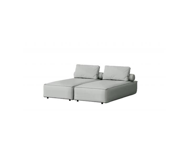 Kaiser Möbel Gartenchaiselongue Doppelter Malibu Hellgrau, Holz, 180x73x194 cm, Gartenmöbel, Gartenliegen