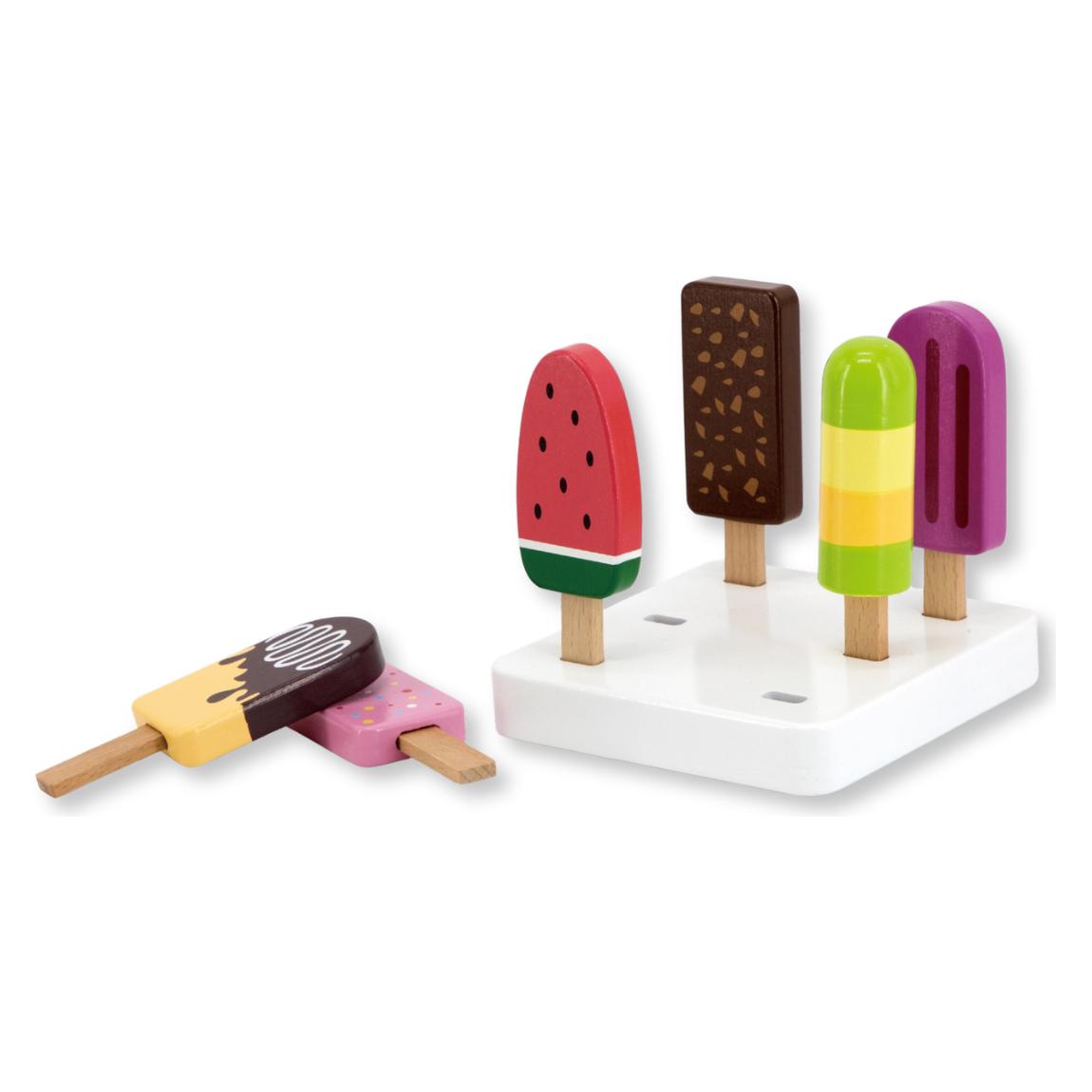 Viga Toys Eiscreme-Set aus Holz - 6-teilig - Rollenspiel-Spielzeug (V44528)