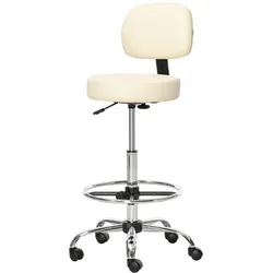 HOMCOM Barhocker Arbeitshocker Höheverstellbarer Drehstuhl mit Lehne PU-Leder 56 x 57 x 104-127 cm