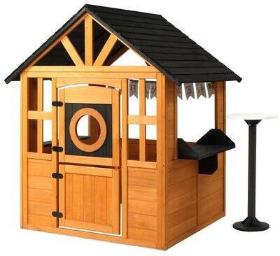 Kids Wooden Outdoor Playhouse with Lemonade Stand, Split Door for Kids Ages 3-8 - N/A