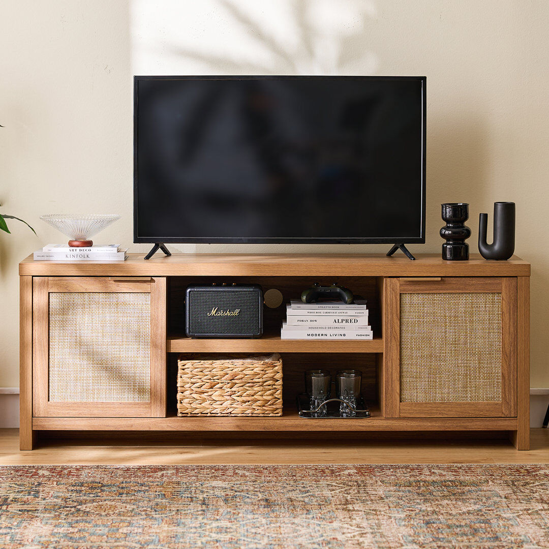 Bay Isle Home Console for TVs up to 65" Natural Oak 65"; 65