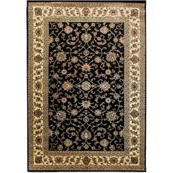 Teppich Waschbar Orient-Design Modern Strapazierfähig Esszimmer Flur Schwarz 120x170 cm OEKO-TEX Gekettelt – ALETSCH von Kadima Design