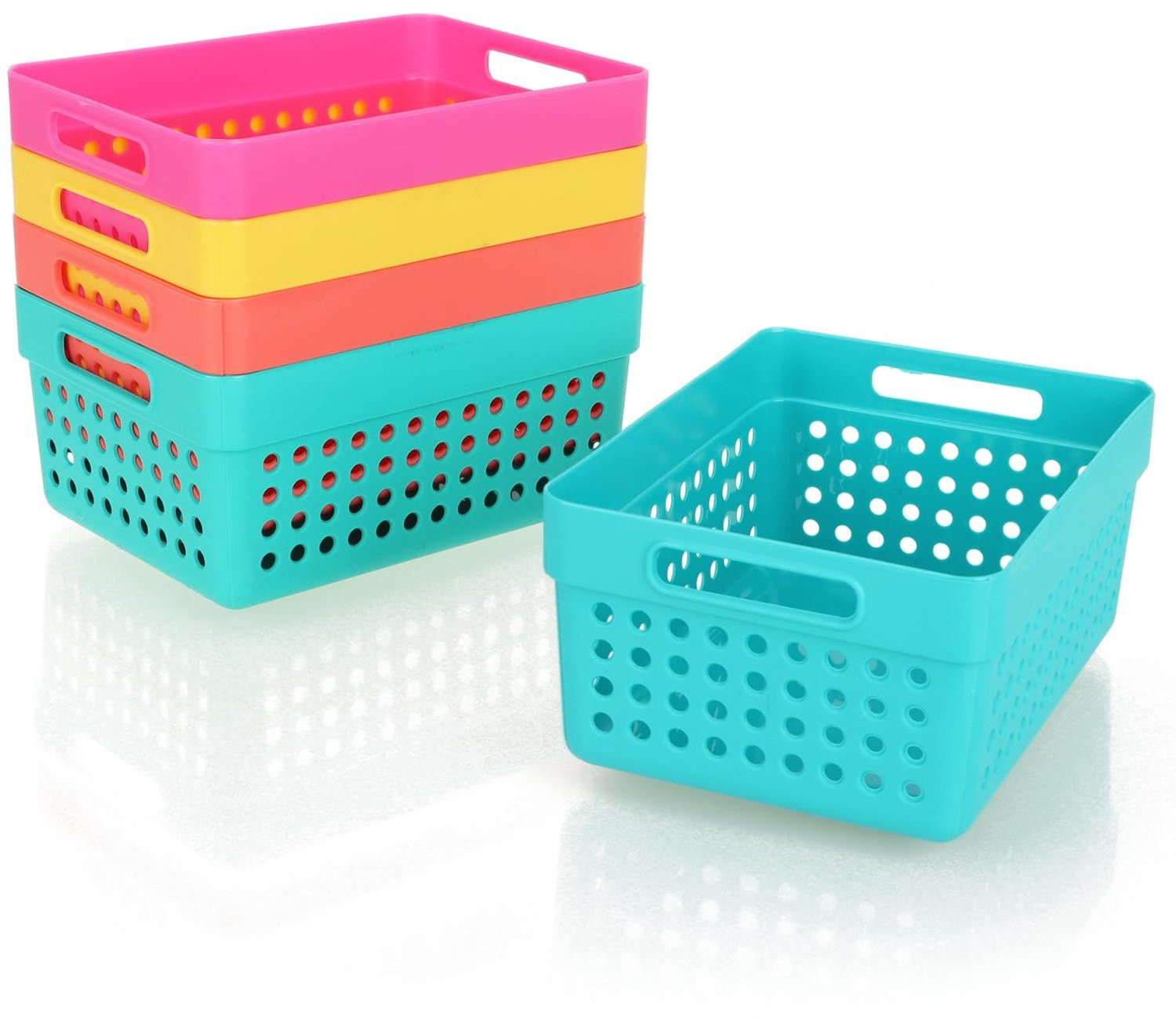 Set van 5 decoratieve opbergmanden met handgrepen van Luxento