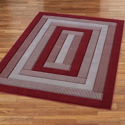United "Park Place Rectangle Rug Burgundy, 5'3"" x 7'6"", Burgundy"