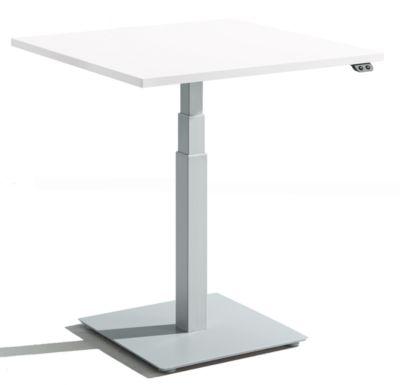 Schäfer Shop Select Monosäulen-Beistelltisch Start Off, elektrisch höhenverstellbar, B 800 x T 800 mm, weiß