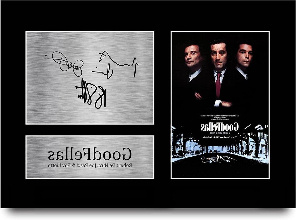 Gegoten Display Foto Wanddecoratie met Gedrukte Handtekening Replica - A4 - Zwart