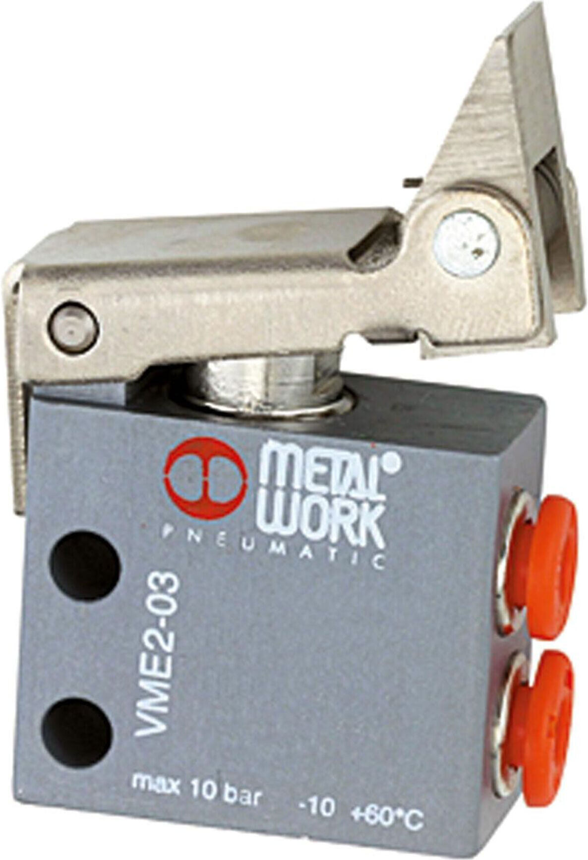 Riegler 3/2-Miniventil, mech., Rollenhebel, freier Rücklauf, 4 mm seitl. (511.171)