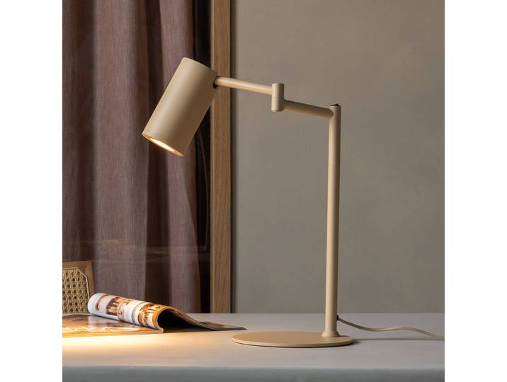 Bureaulamp Bilbao, crème / amber, Woon-/ Eetkamer, metaal, Modern, bureaulamp