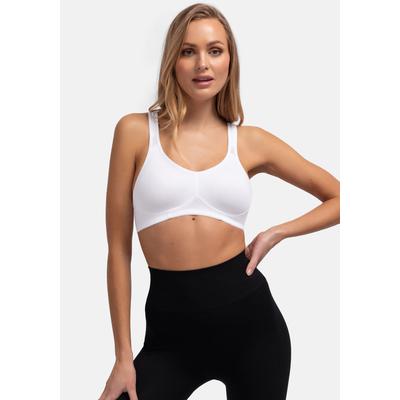 Sport-BH DORINA "FLEX", Damen, Gr. 90, Cup D, weiß, Obermaterial: 75% Polyamid, 15% Polyester, 10% Elasthan, unifarben, bequem, BHs Sport-BH, mit atmungsaktiven Mesh-Trägern