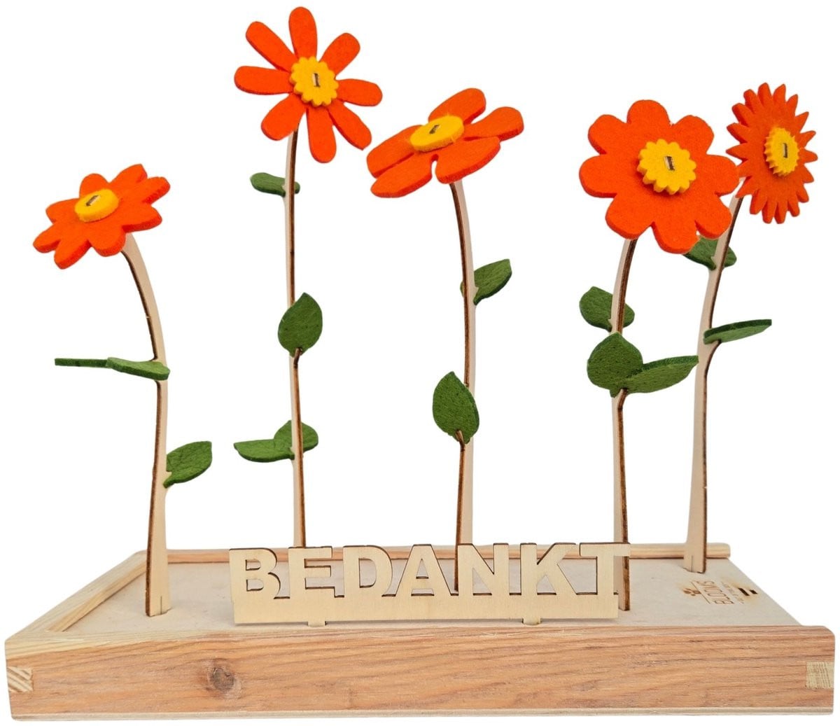 Happy Blooms vilten bloemen Bedankt cadeautje brievenbus cadeau