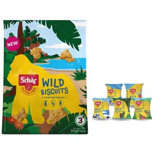 Schär Kekse Wild Biscuits mit Vanillegeschmack, glutenfrei, je 23 g, 5 Portionspack, 115 g
